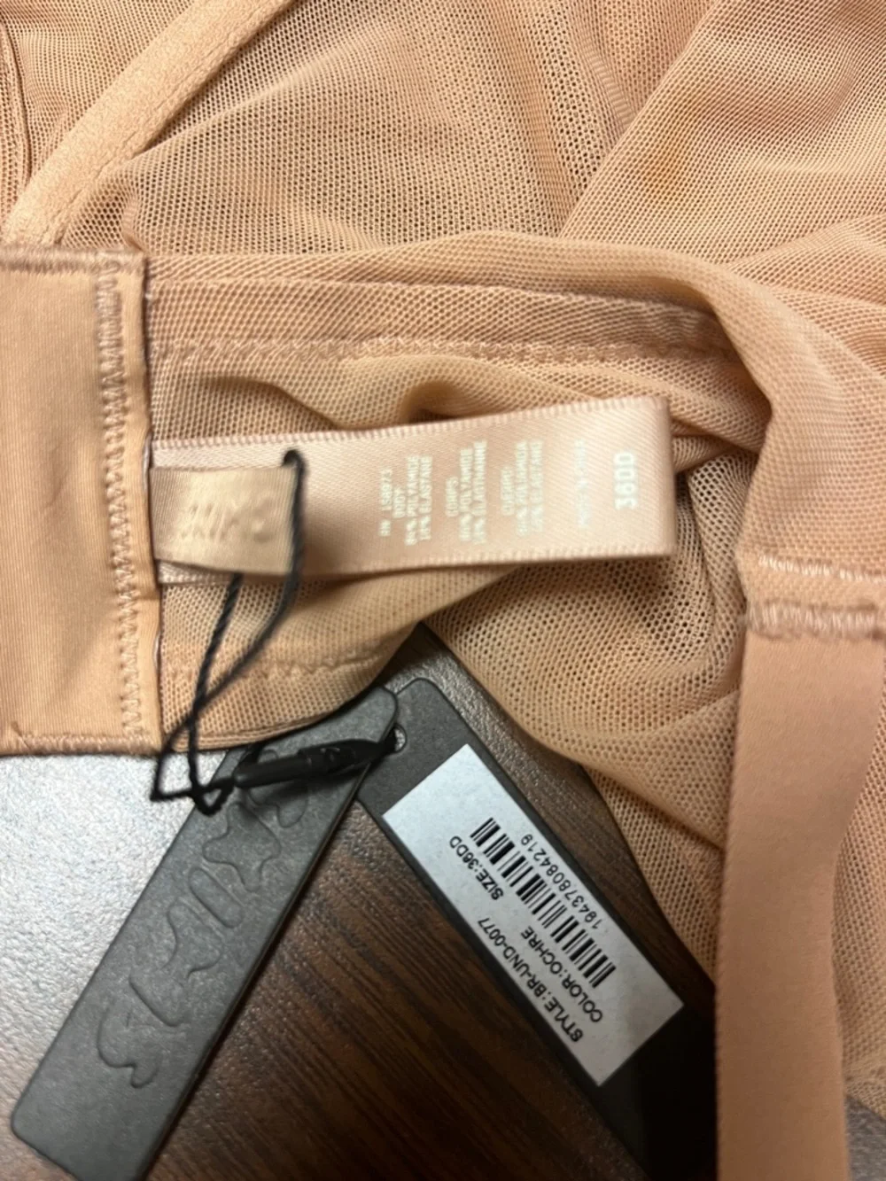 Skims Mesh One Wire Bra in Ochre, size 36 DD, new with tags - Picture 11 of 12